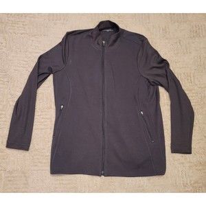 Eileen Fisher Women's Full Zip Mock-Neck Dark Gray Jacket XL Organic Cotton